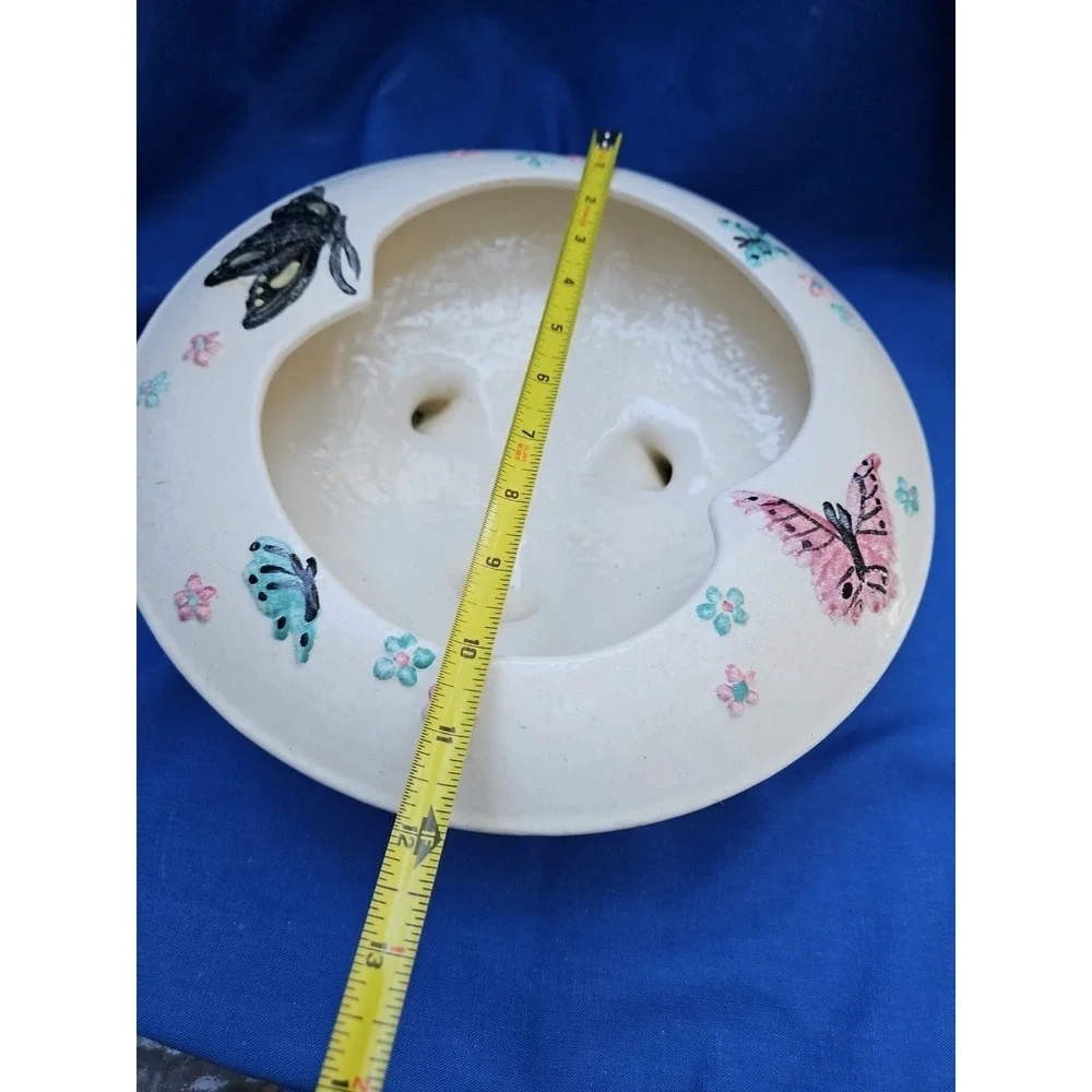 VTG Hull Pottery BUTTERFLY Console Bowl Candle Holder Set MCM Atomic Centerpiece